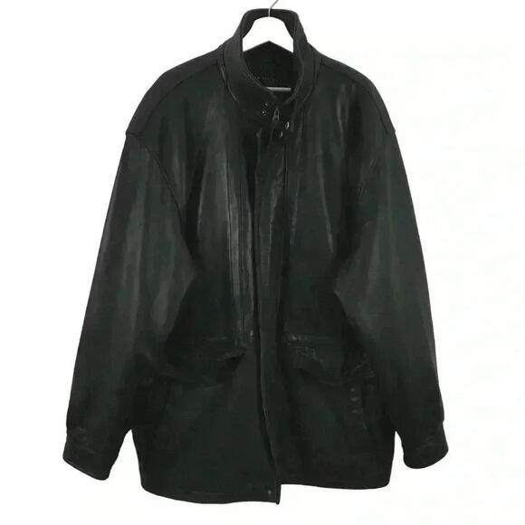 Baracuta Men’s Black Leather Zip Up Jacket Size XL - Picture 1 of 9